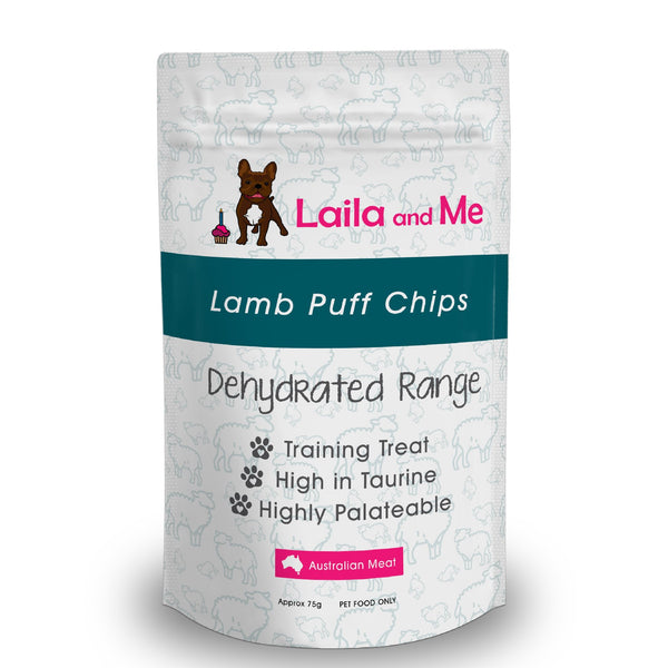 Laila & Me Dehydrated Range Cat & Dog Treats Lamb Puff Chips