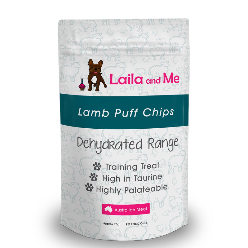 Laila & Me Dehydrated Range Cat & Dog Treats Lamb Puff Chips