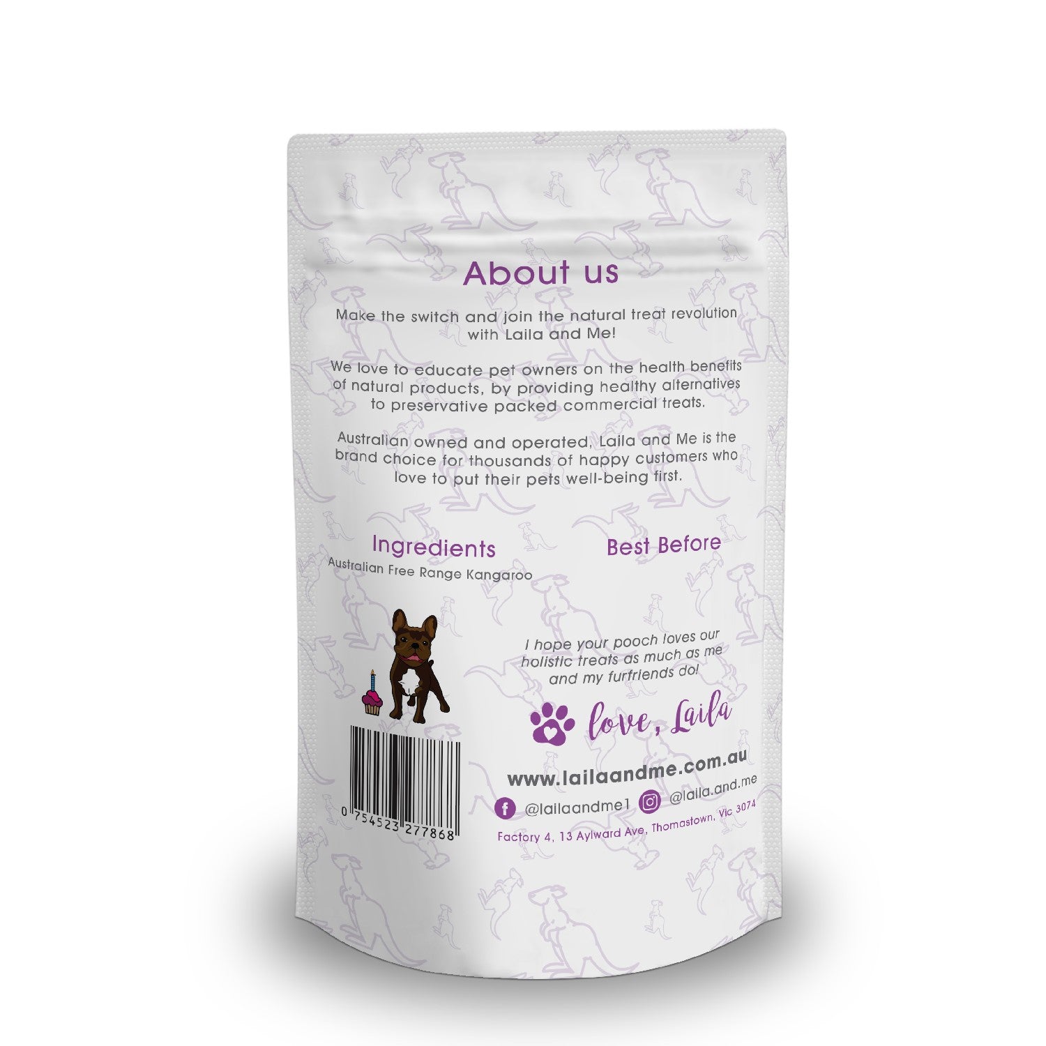 Laila & Me Dehydrated Range Dog Treats Kangaroo Jerky