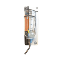 M-Pets glass drinking bottle for small animals on its retail card, with metal spout and spring bracket