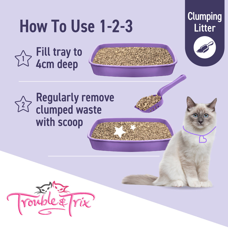 Trouble & Trix Odour Neutralising Clumping Cat Litter Lavender Scent