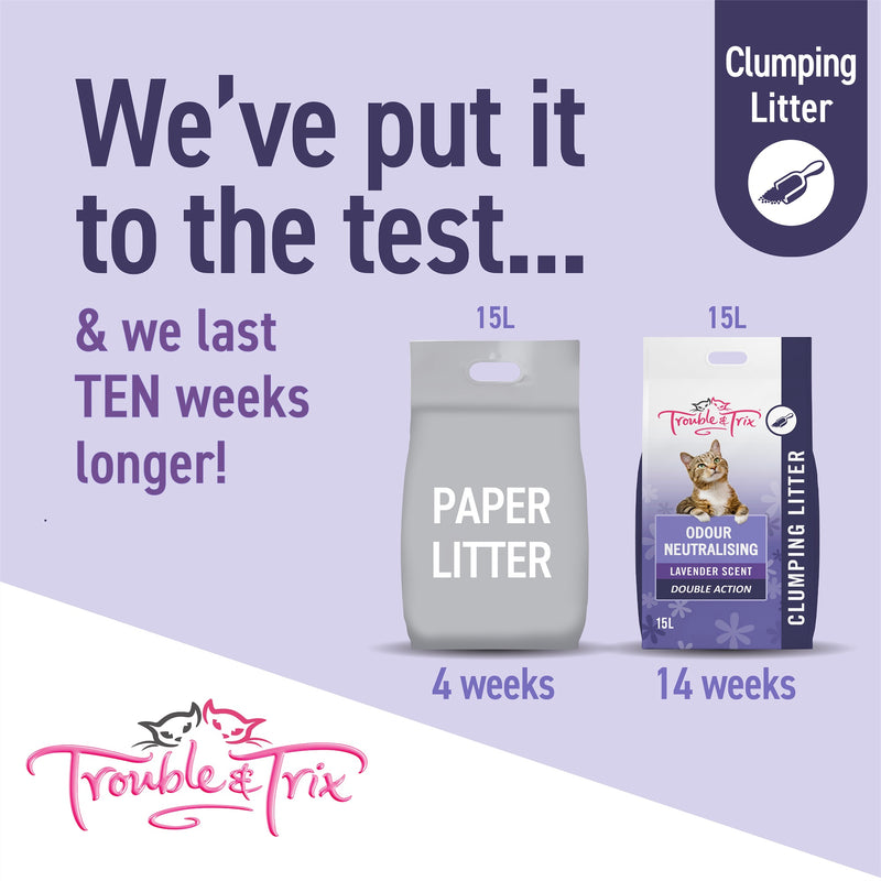 Trouble & Trix Odour Neutralising Clumping Cat Litter Lavender Scent
