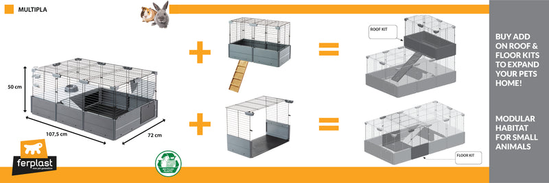 Ferplast Multipla Modular Cage for Rabbits and Guinea Pigs with Complete Accessories 25