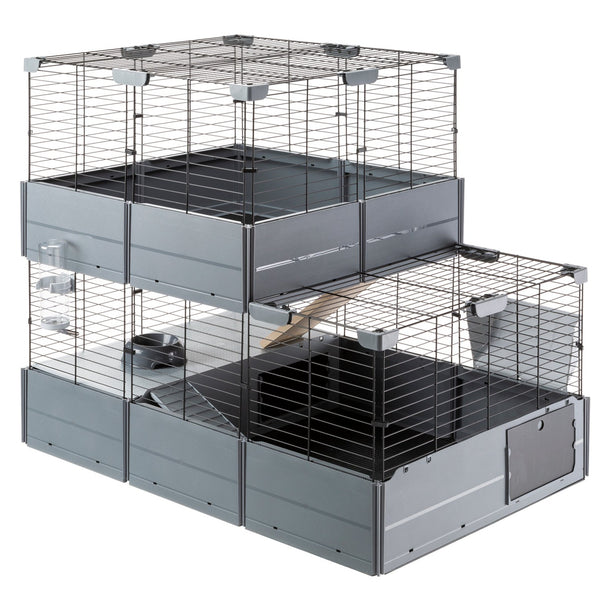 Ferplast Multipla Double Two-Storey Modular Cage with Accessories for Rabbits and Guinea Pigs 107.5 X 96.5 X 72cm