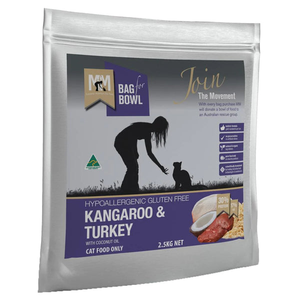 MfM Meals For Meows Dry Cat Food Hypoallergenic Gluten Free Kangaroo & Turkey