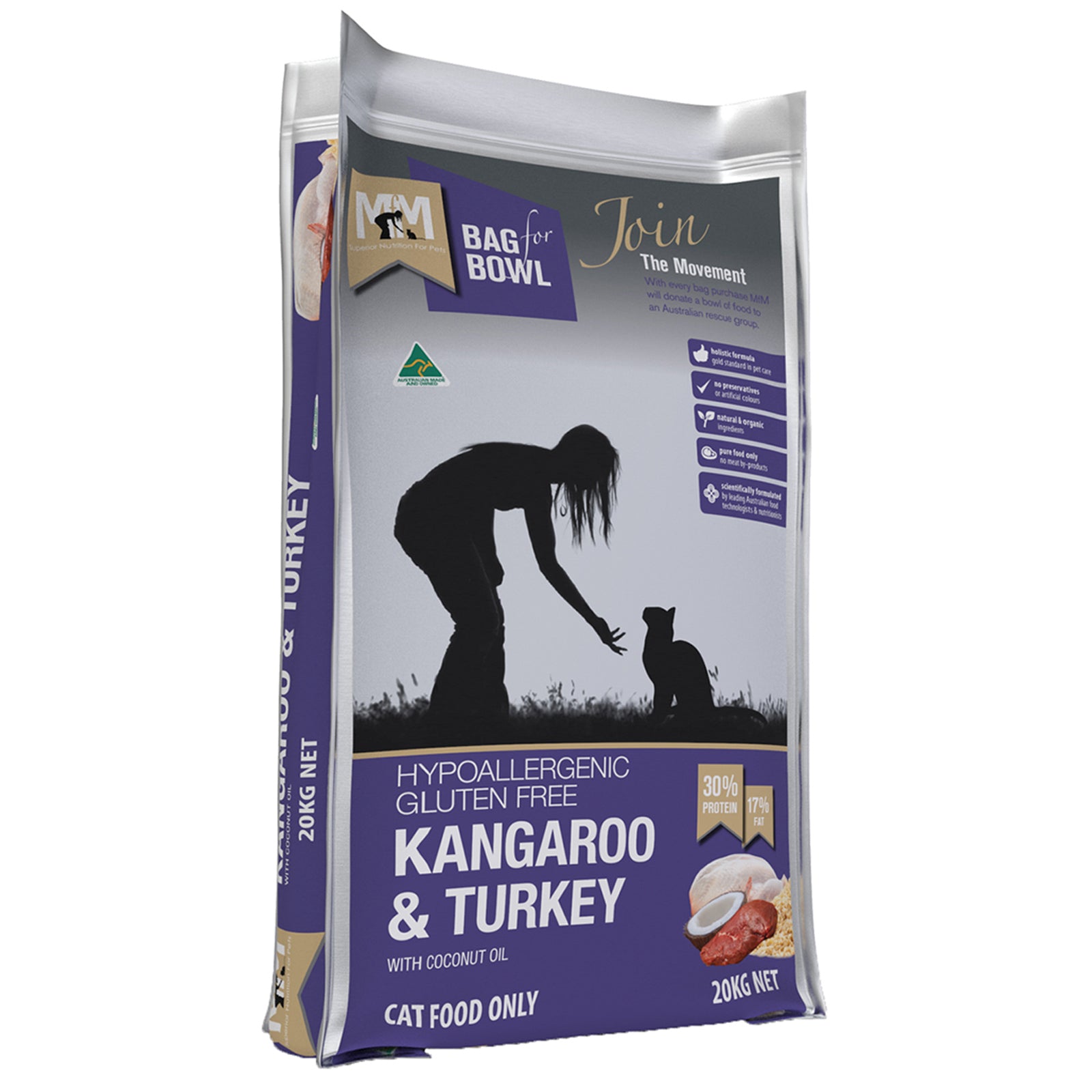 MfM Meals For Meows Dry Cat Food Hypoallergenic Gluten Free Kangaroo & Turkey