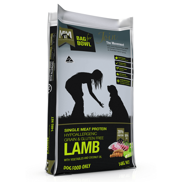 MfM Meals For Mutts Dry Dog Food Single Meat Protein Hypoallergenic Grain & Gluten Free Lamb