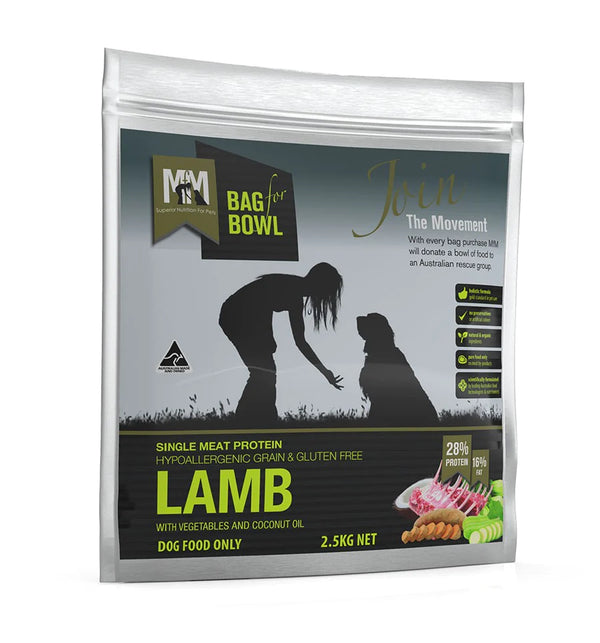 MfM Meals For Mutts Dry Dog Food Single Meat Protein Hypoallergenic Grain & Gluten Free Lamb