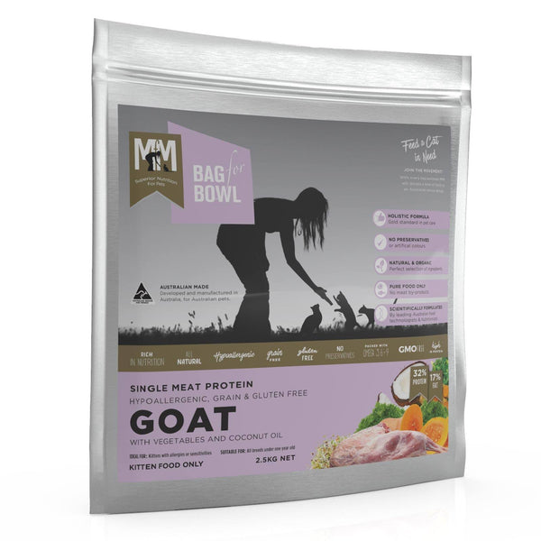 MfM Meals For Meows Dry Kitten Food Hypoallergenic Grain & Gluten Free Goat