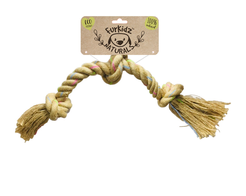 FurKidz Dog Toys Natures Choice Jute Triple Knott Rope