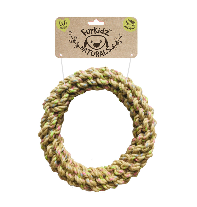 FurKidz Dog Toys Natures Choice Jute Rope Ring