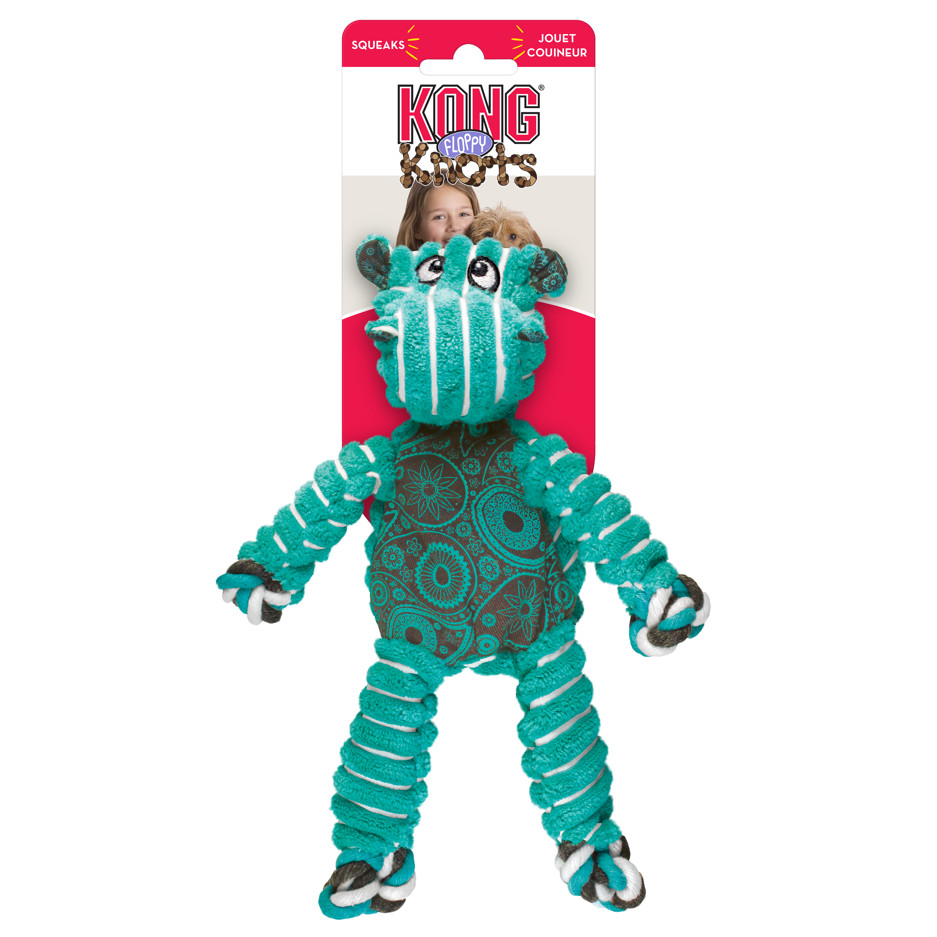KONG Dog Toys Floppy Knots Hippo 01