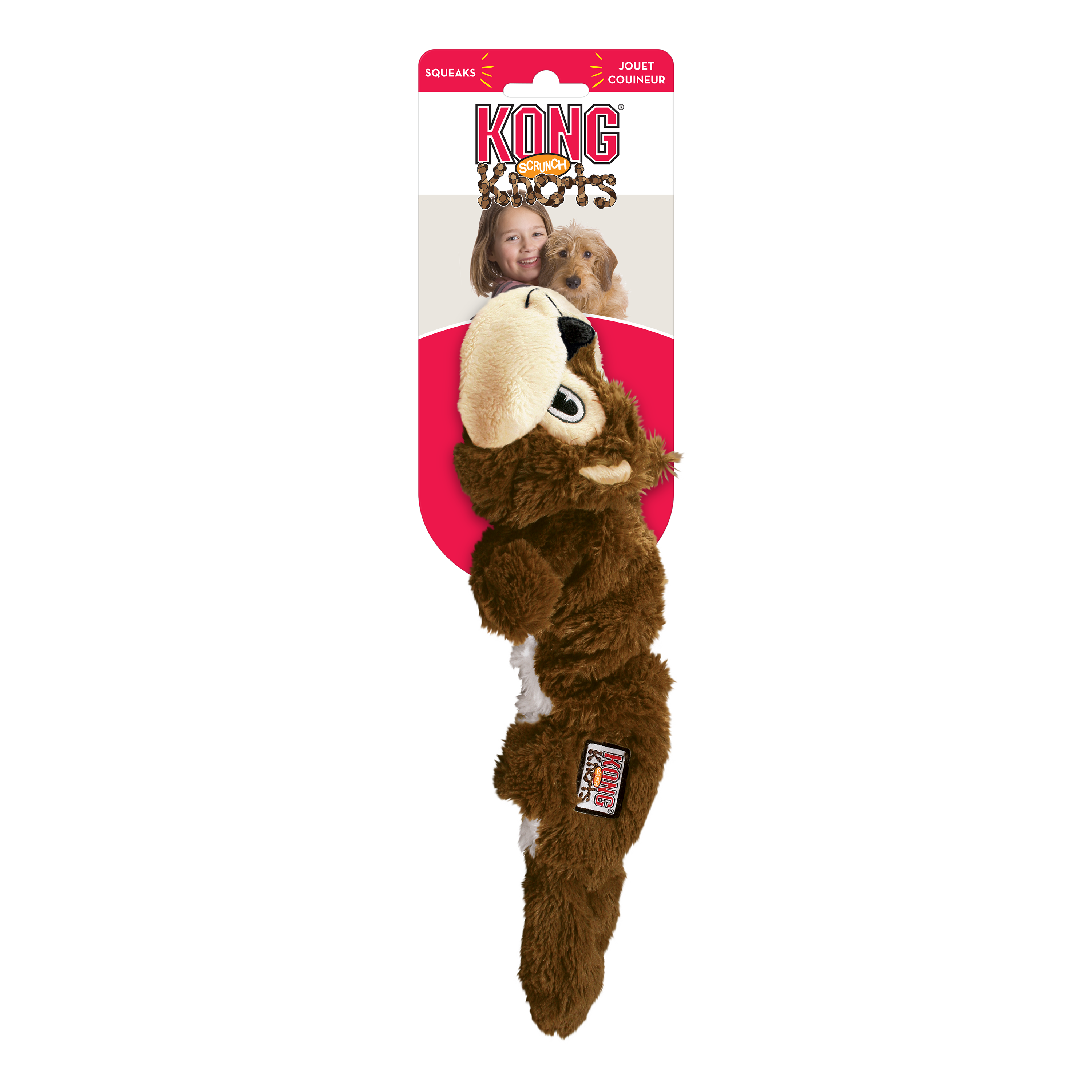 KONG Dog Toys Scrunch Knots Squirrel 01