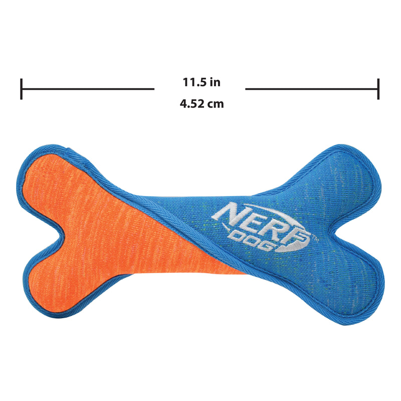 Nerf X Weave Dog Toy - Squeak Twist Bone Blue/Orange 24cm 04