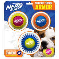 Nerf Dog Twin Armour ball set, three armoured rubber dog balls