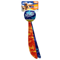 Nerf Dog GRS nylon crinkle two-tail dog toy with a 7cm ball