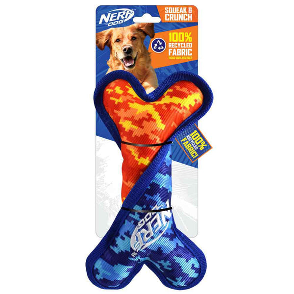 Nerf Grs Nylon Dog Toy - Crunch & Squeak Twisted Bone 25cm 01