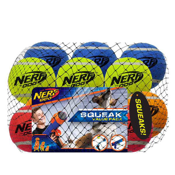 Nerf Dog Toy - Squeak Tennis Balls 6.25cm 12-Pack 01