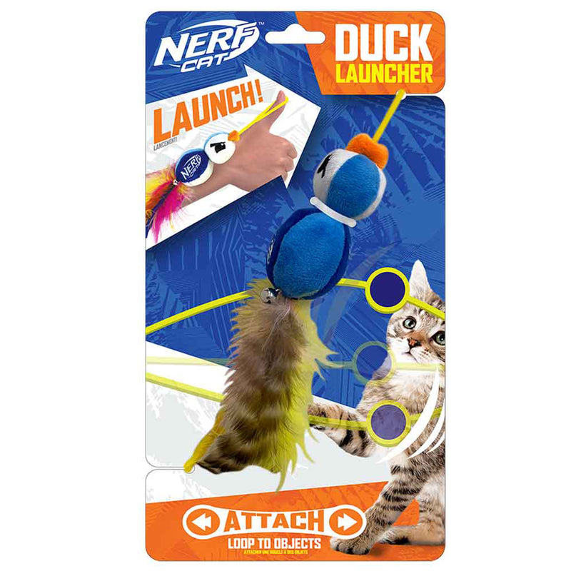 Nerf Cat Toy - Plush Elastic Launching Duck with Bell 10cm 01