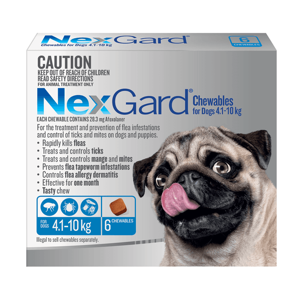 NexGard Chewables For Small Dogs 4.1-10kg Blue