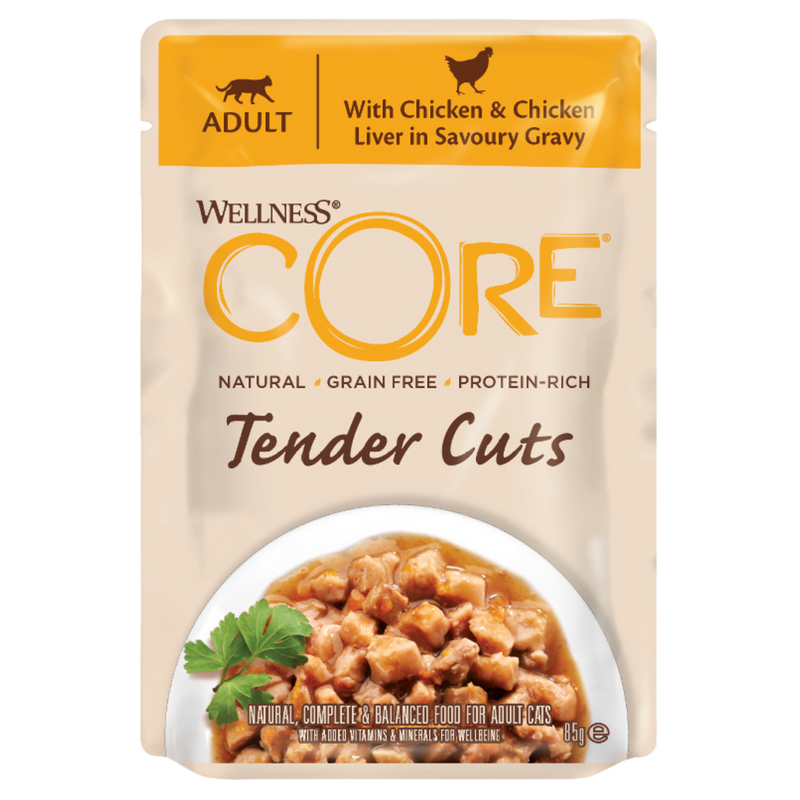 Wellness Core Wet Cat Food Tender Cuts With Chicken & Chicken Liver In Savoury Gravy by Peekapaw