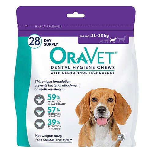OraVet Dental Hygiene Chews for Medium Dogs 11 - 23kg 28 Chews