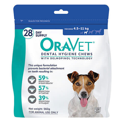OraVet Dental Hygiene Chews for Small Dogs 4.5 - 11kg 28 Chews
