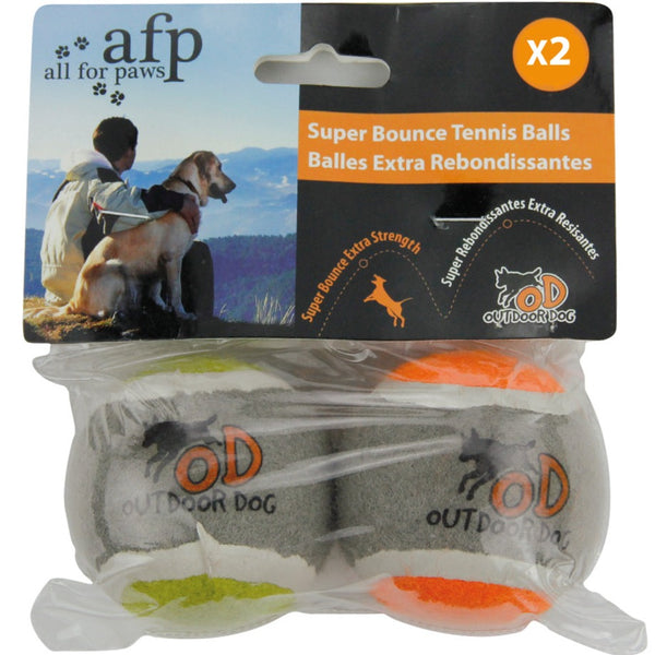 All for Paws AFP Dog Outdoor Super Bounce Tennis Balls - Orange/Green