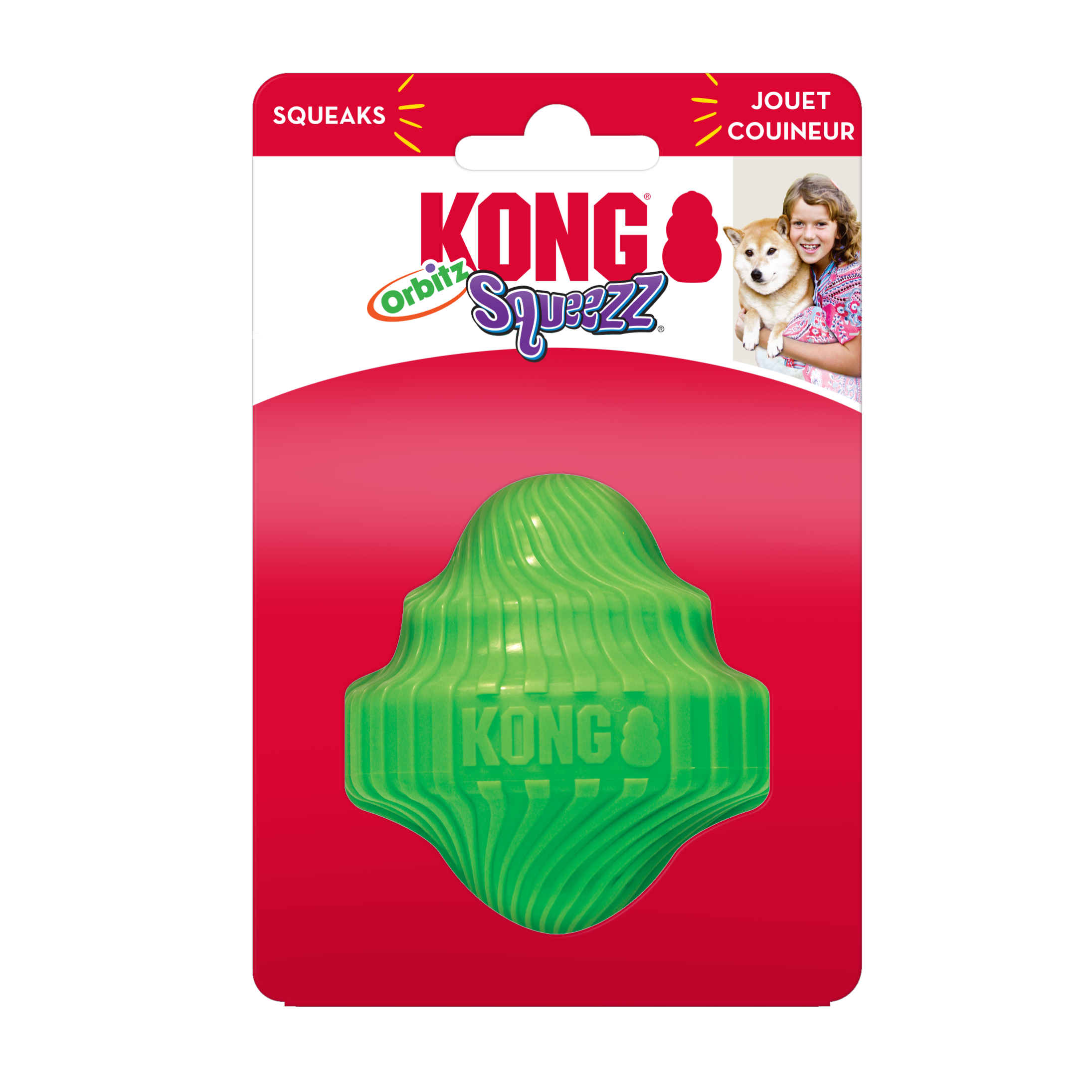 KONG Dog Toys Squeezz Orbitz Spin Top Assorted Small/Medium