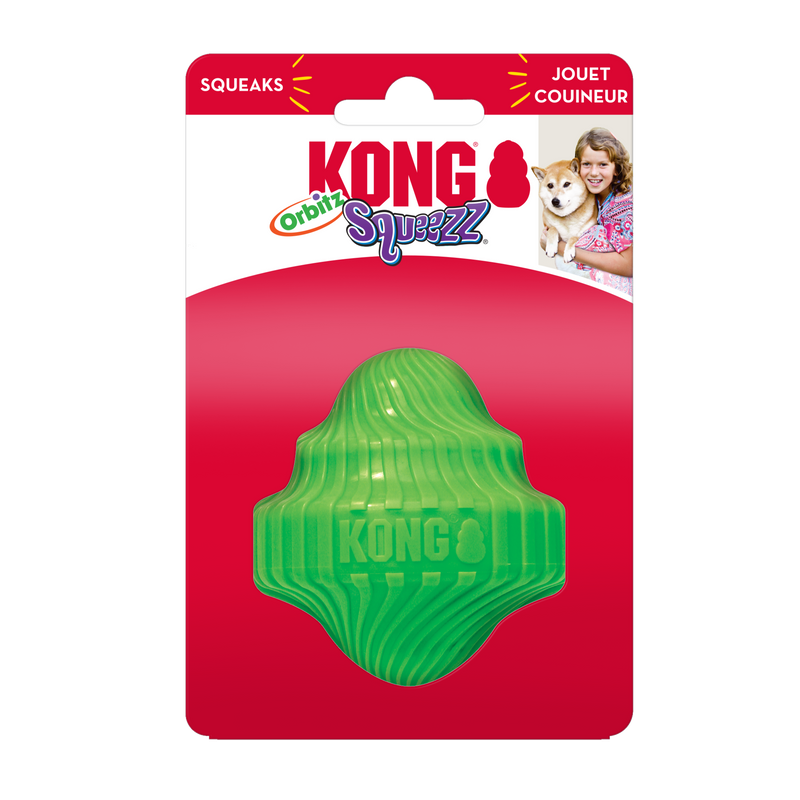 KONG Dog Toys Squeezz Orbitz Spin Top Assorted Small/Medium