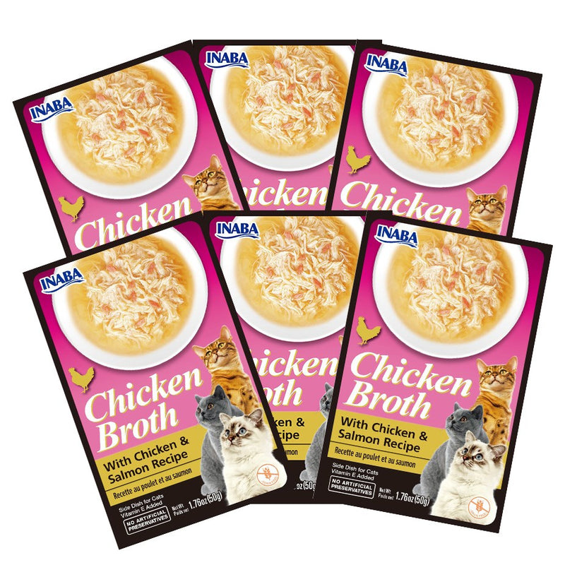 Inaba Cat Treat Chicken Broth with Chicken & Salmon 5g x 6 | PeekAPaw Pet Supplies
