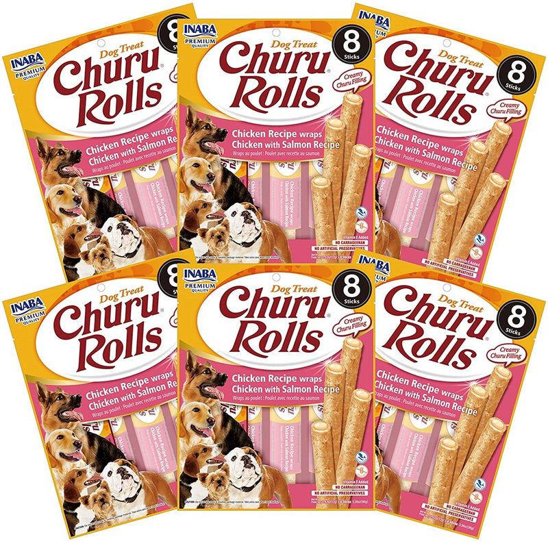 Inaba Dog Treat Churu Rolls Chicken Wraps with Salmon 03