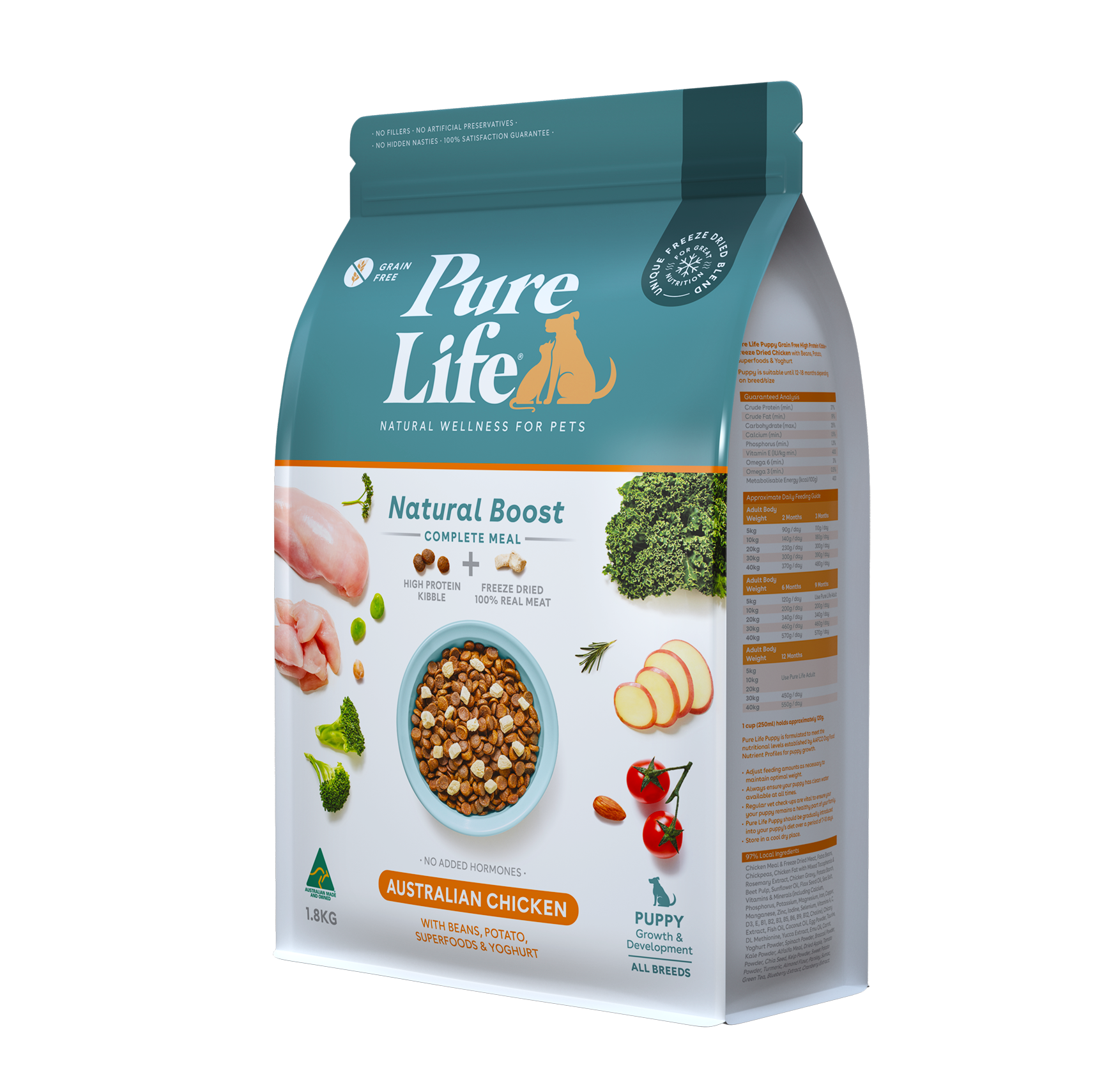 Pure Life Natural Boost Dry Dog Food Puppy Australian Chicken