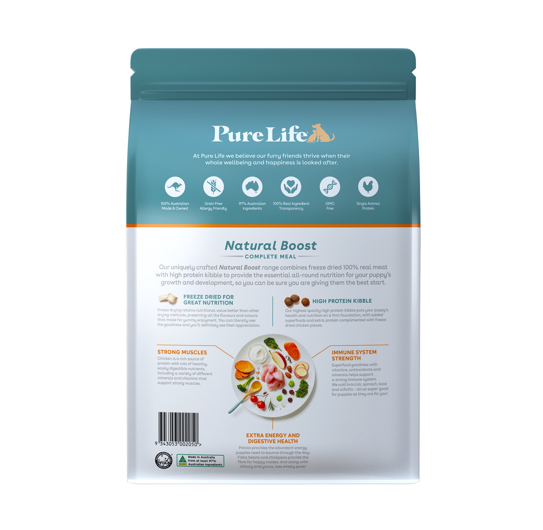 Pure Life Natural Boost Dry Dog Food Puppy Australian Chicken