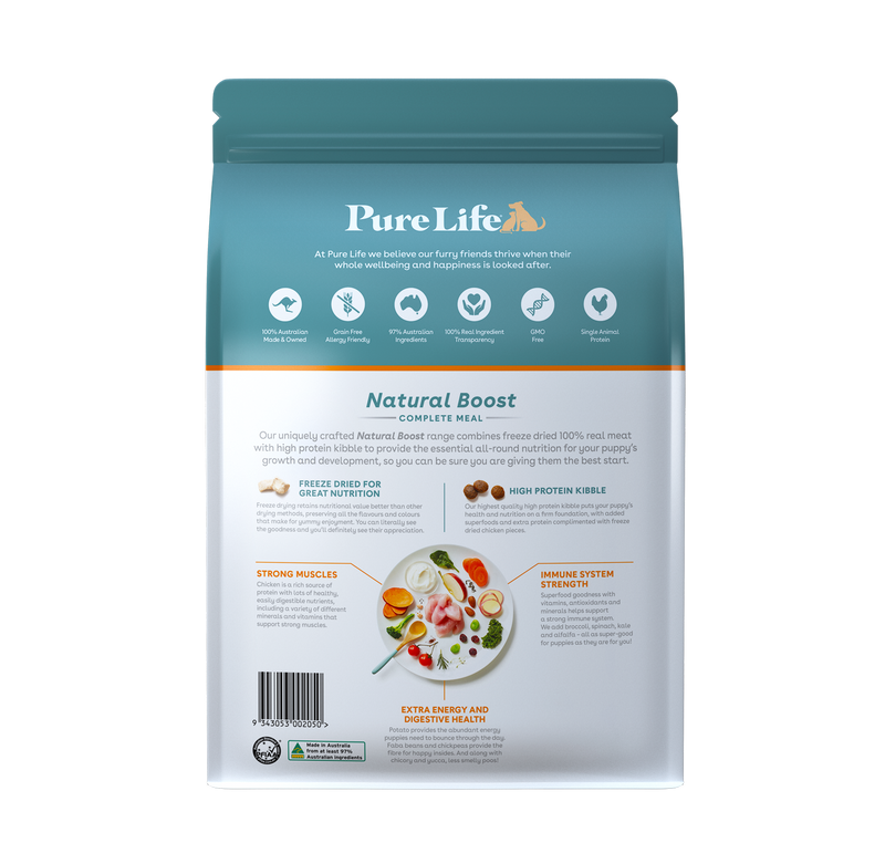 Pure Life Natural Boost Dry Dog Food Puppy Australian Chicken