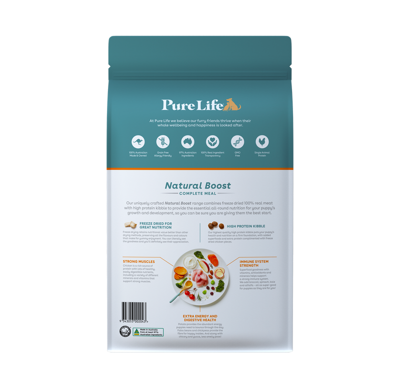 Pure Life Natural Boost Dry Dog Food Puppy Australian Chicken