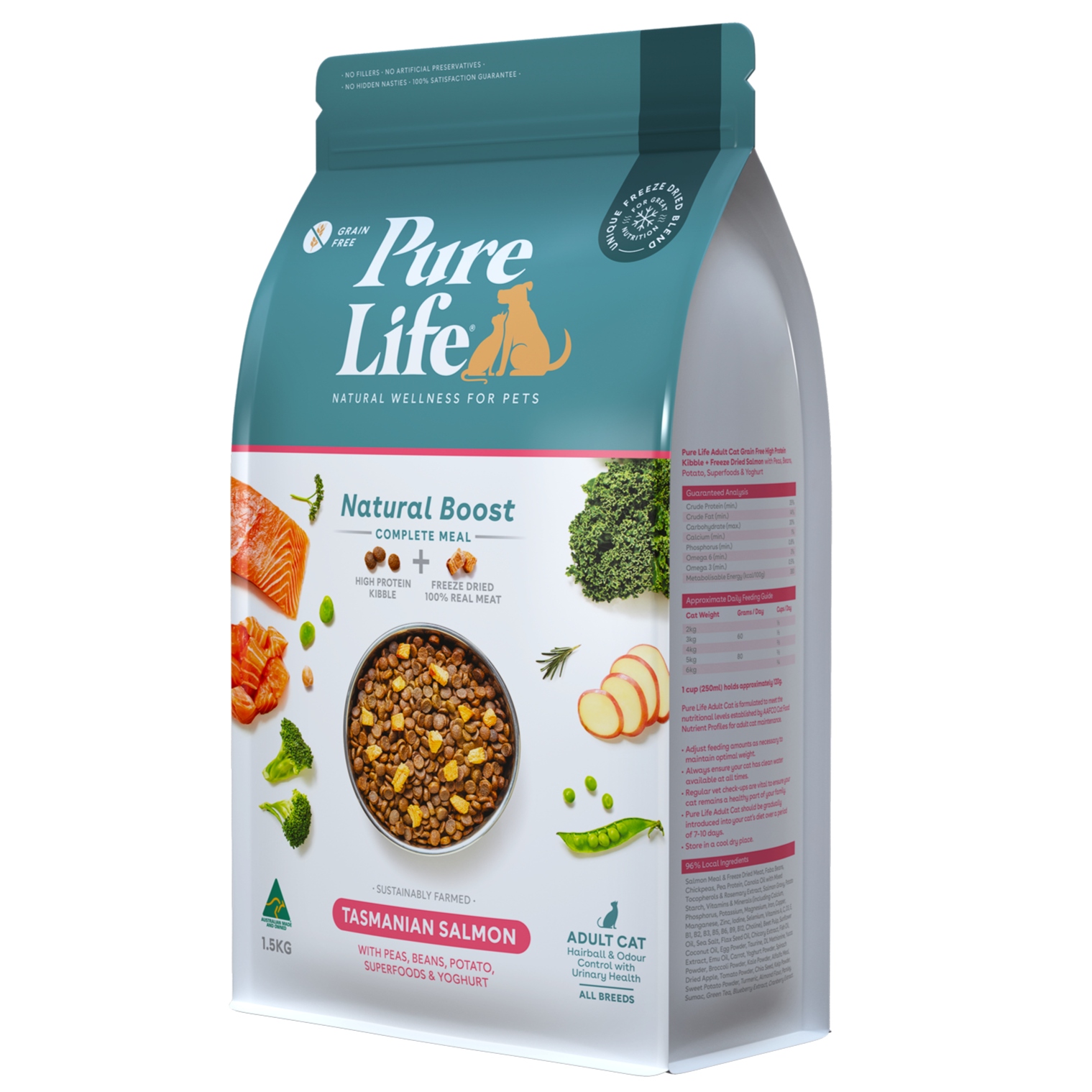 Pure Life Natural Boost Dry Cat Food Adult Tasmanian Salmon