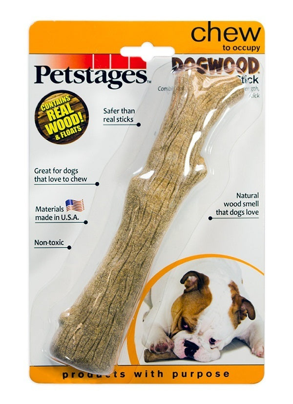 Petstages Dogwood Wood Alternative Dog Chew Toy Original Stick - Medium | PeekAPaw Pet Supplies