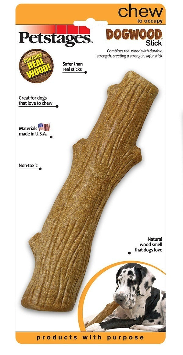 Petstages Dogwood Wood Alternative Dog Chew Toy Original Stick - Large | PeekAPaw Pet Supplies