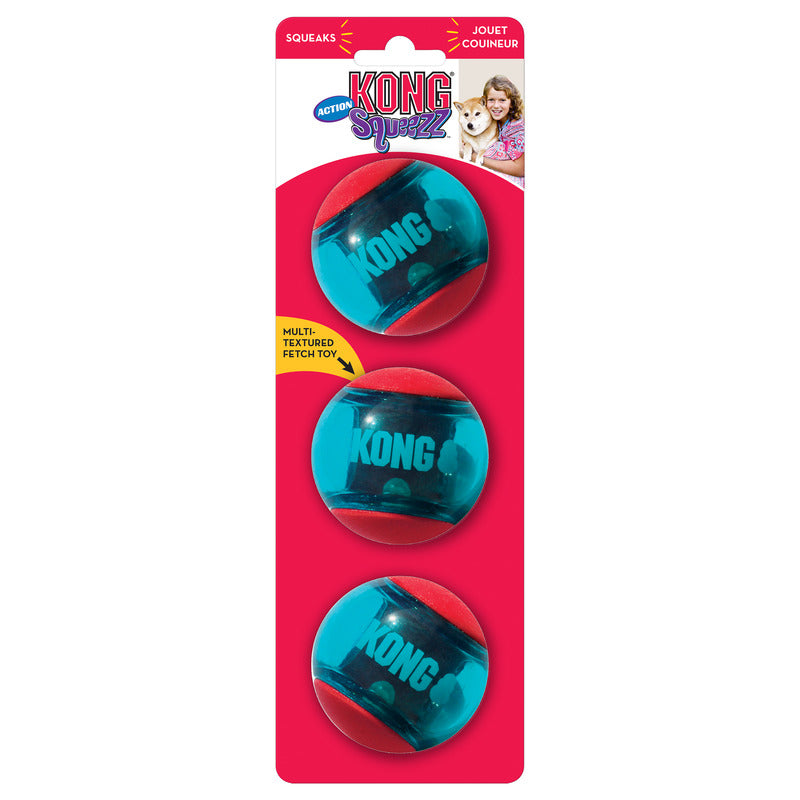 KONG Dog Toys Squeezz Action Ball Red 02