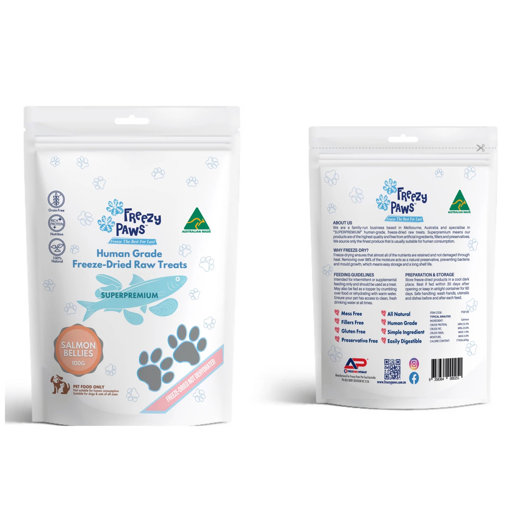 Freezy Paws Freeze Dried Salmon Bellies Treats 01