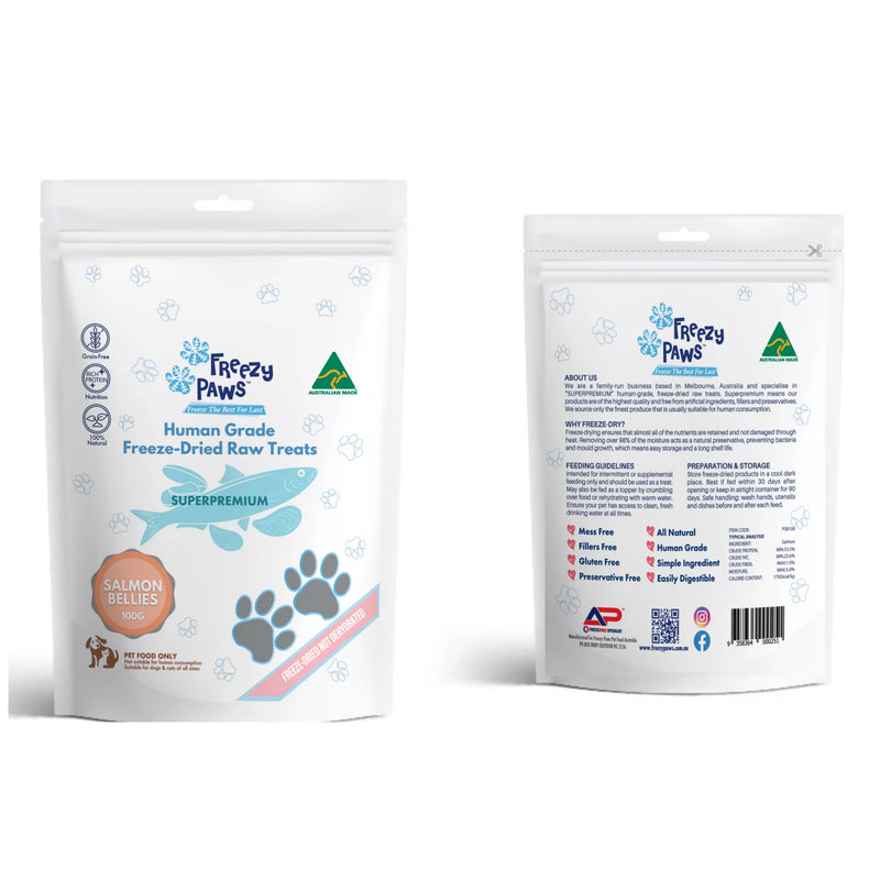 Freezy Paws Freeze Dried Salmon Bellies Treats 01