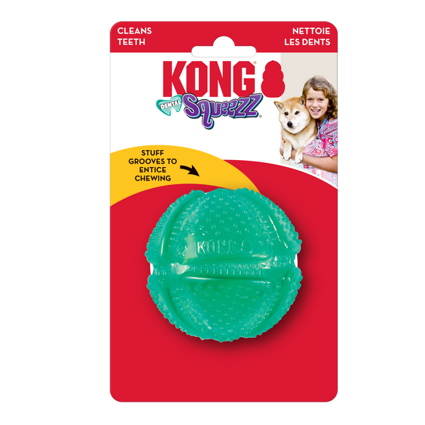 KONG Dog Toys Squeezz Dental Ball 01