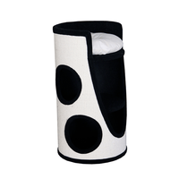 Petsbelle Aeros cat tree, a cream sisal cylinder tower with black cut-out openings and a cushion on top