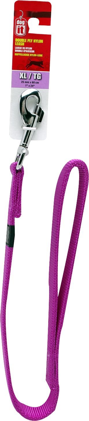 Dogit Nylon Dog Lead 19.1mm x 1.2m Large in Purple – on packaging card