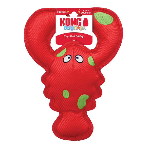 KONG Dog Toys Belly Flops Lobster Medium