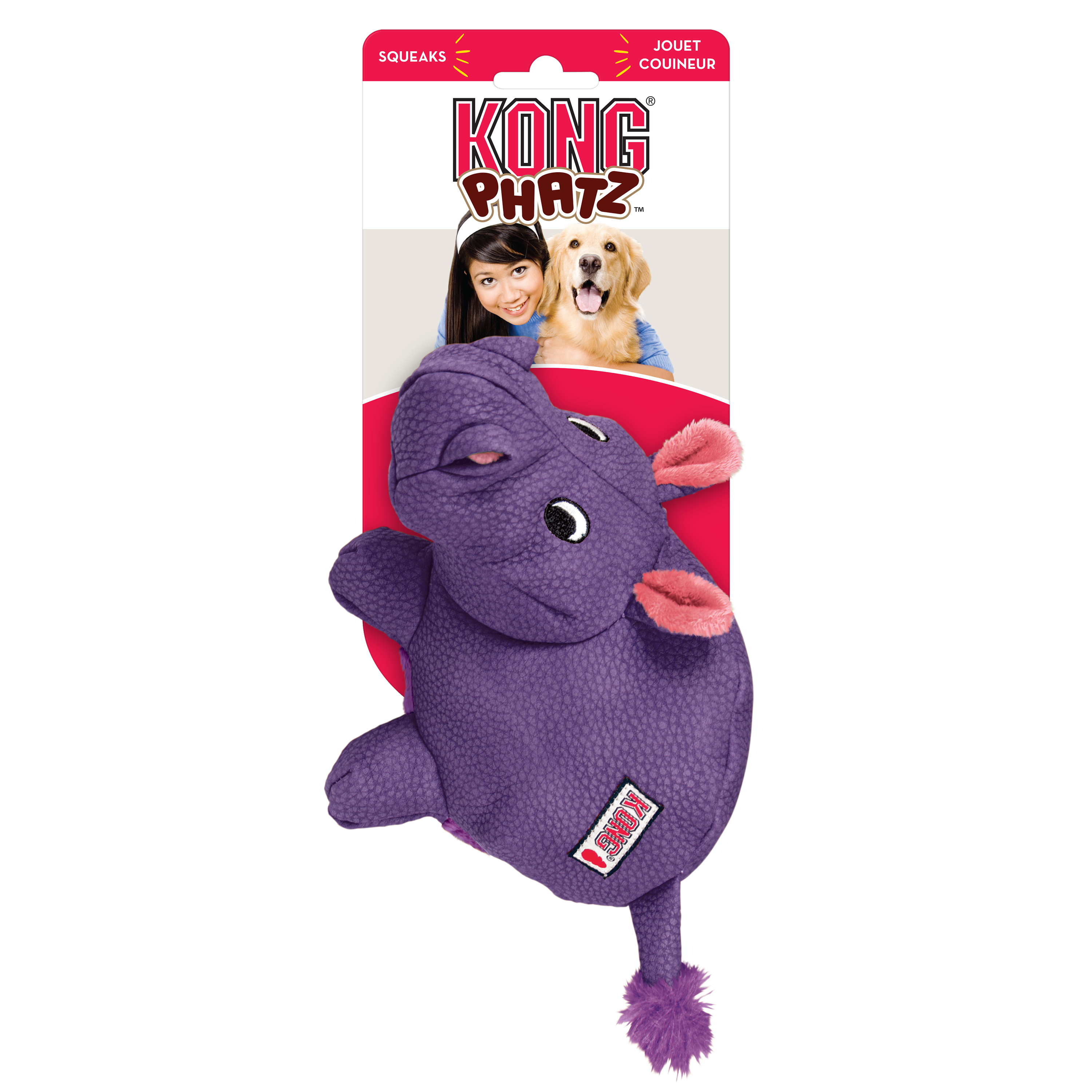 purple hippo dog toy