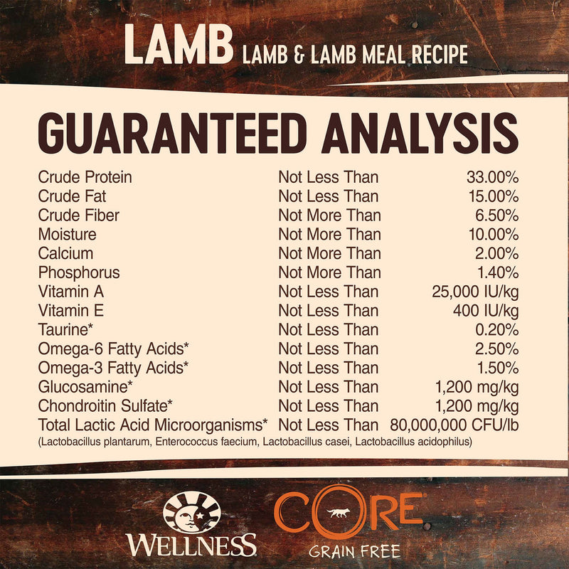 Wellness Core Dry Dog Food Grain Free Lamb