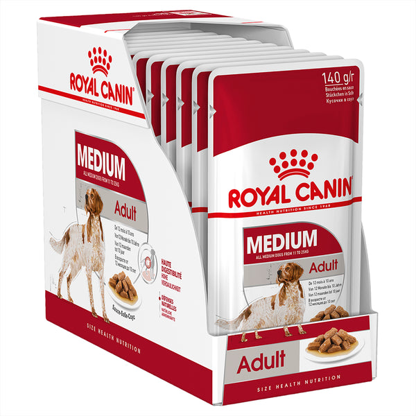 Royal Canin Medium Adult 140gx10 Pouches | PeekAPaw Pet Supplies