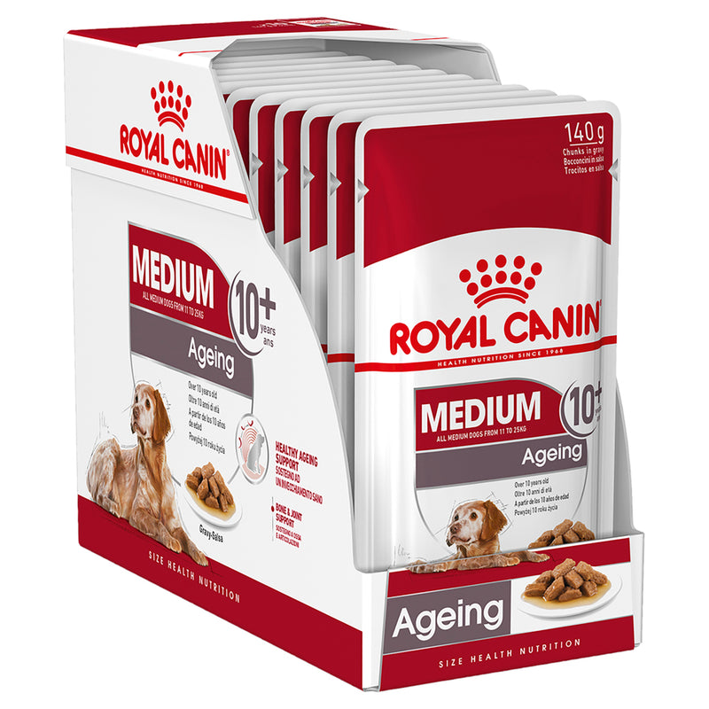 Royal Canin Medium Ageing 10+ 140gx10 Pouches | PeekAPaw Pet Supplies